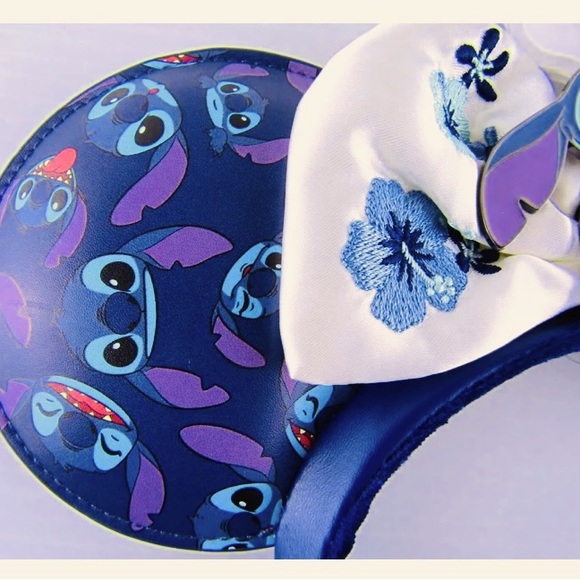 NWT Stitch All Over Print AOP Bow Ears Headband Disney Parks - Picture 2 of 8